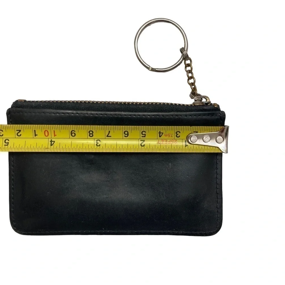 Coach black leather vintage keyring cardholder